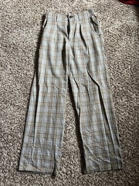 Madewell Elastic waist plaid trousers